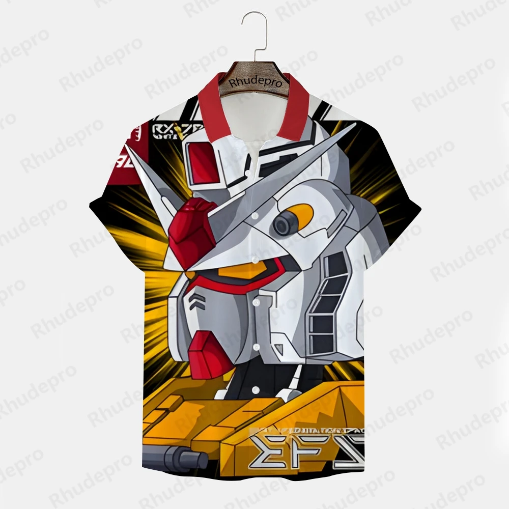 Camiseta masculina de Gundam estampada em 3D, roupas de rua, moda nova, verão, modelo de alta qualidade, Y2K, 2024