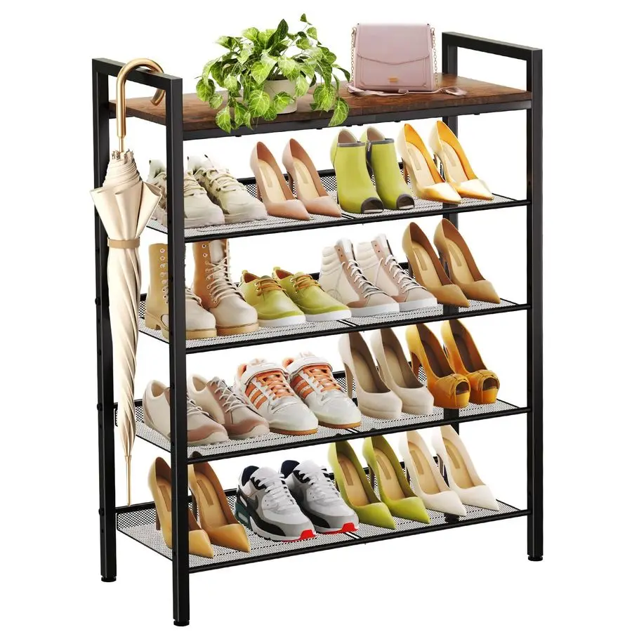 

Shoe Rack for Front Door Entrance, 5 Tier Shoe Rack for Entryway, 1620 Pairs of Shoes, Metal Shoe Rack Organizer, Free Standing
