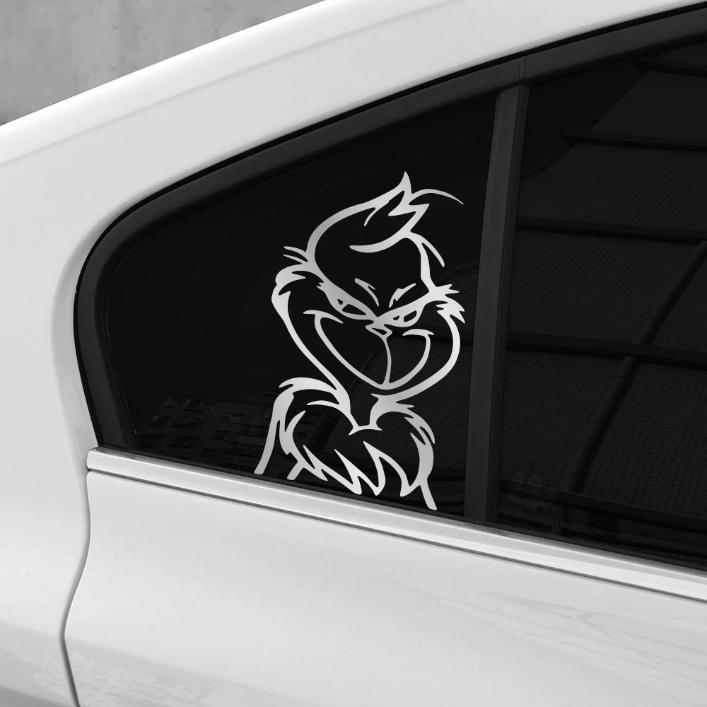 1 قطعة ملصق سيارة The Grinch DR Seuss ، المصد الخلفي زجاج النافذة الديكور ثنائي الأبعاد ، ملصق الكمبيوتر المحمول للدراجات النارية