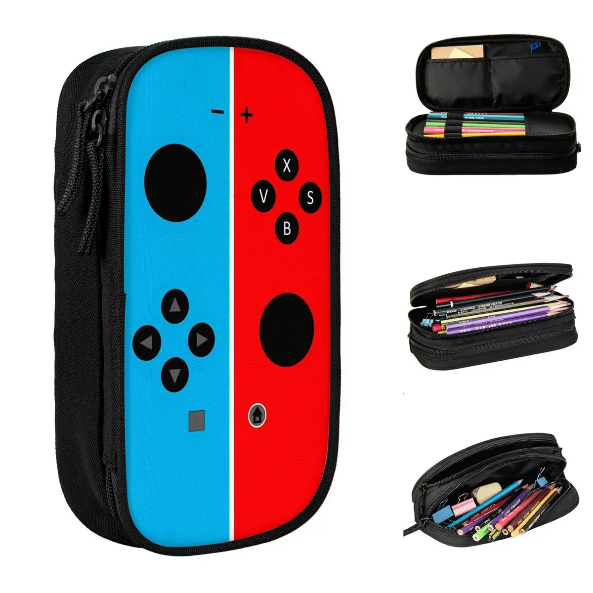 Astucci per matite per controller di gioco per videogiochi Astuccio per penne per bambini Grande materiale scolastico per riporre astucci con cerniera