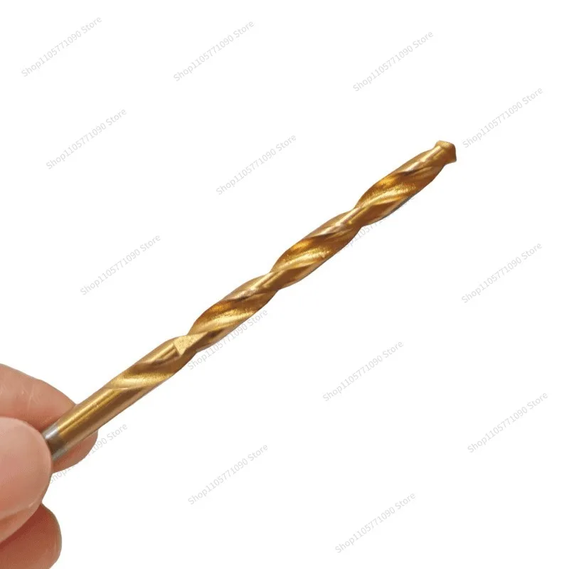 For 60Pcs Titanium Coated Twist Drill Bit Set Round Shank Drilling Bits for Stainless Steel Metal Hole Drilling