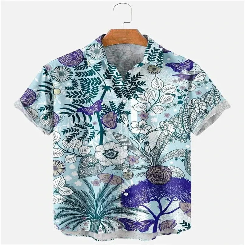 Summer Hawaiian Shirt 3d Print Lapel Kids Short Sleeve Shirts Beach Style Shirt Tops Fashion Children's Boy's Clothing