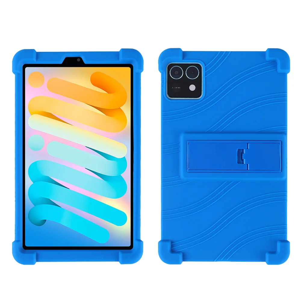 

For Teclast M50 Mini Case Adjustable Kickstand Silicone Tablet Protective Cover - Dark Blue