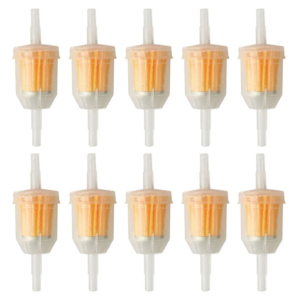 Pack of Ten Transparent Inline Fuel Filters For Use in For Small Engine Applications with Easy Visibility Design