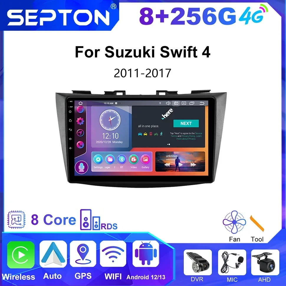 

SEPTON Car Radio Player CarPlay Android Octa Core Autoradiofor Suzuki Swift 4 2011-2017 Multimedia Navi GPS 2Din 4G Autoradio