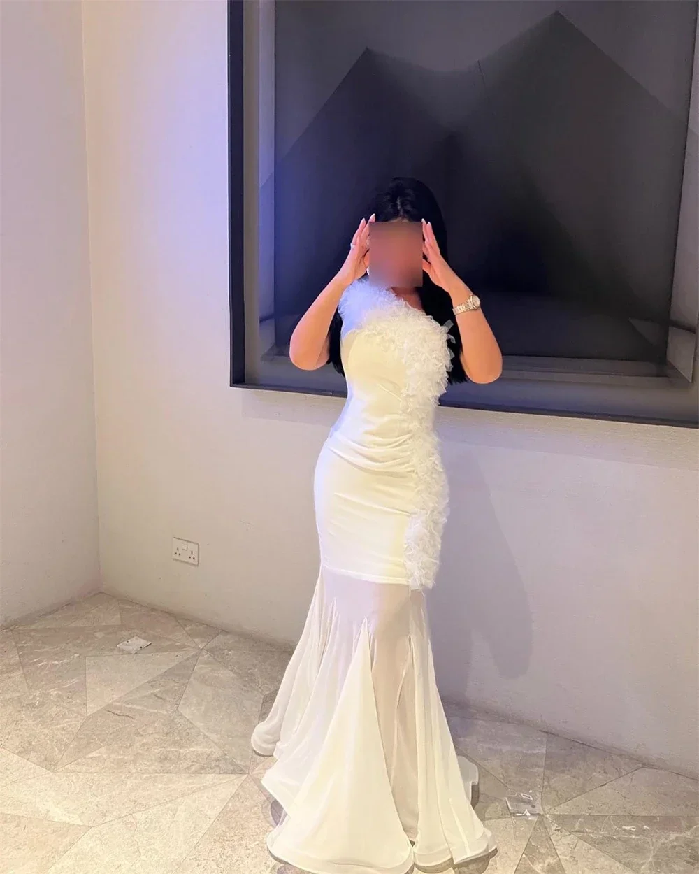 

Индивидуальные платья для выпускного вечера Модное элегантное асимметричное вечернее платье русалки на одно плечо длиной до пола, атласное вечернее платье без рукавов