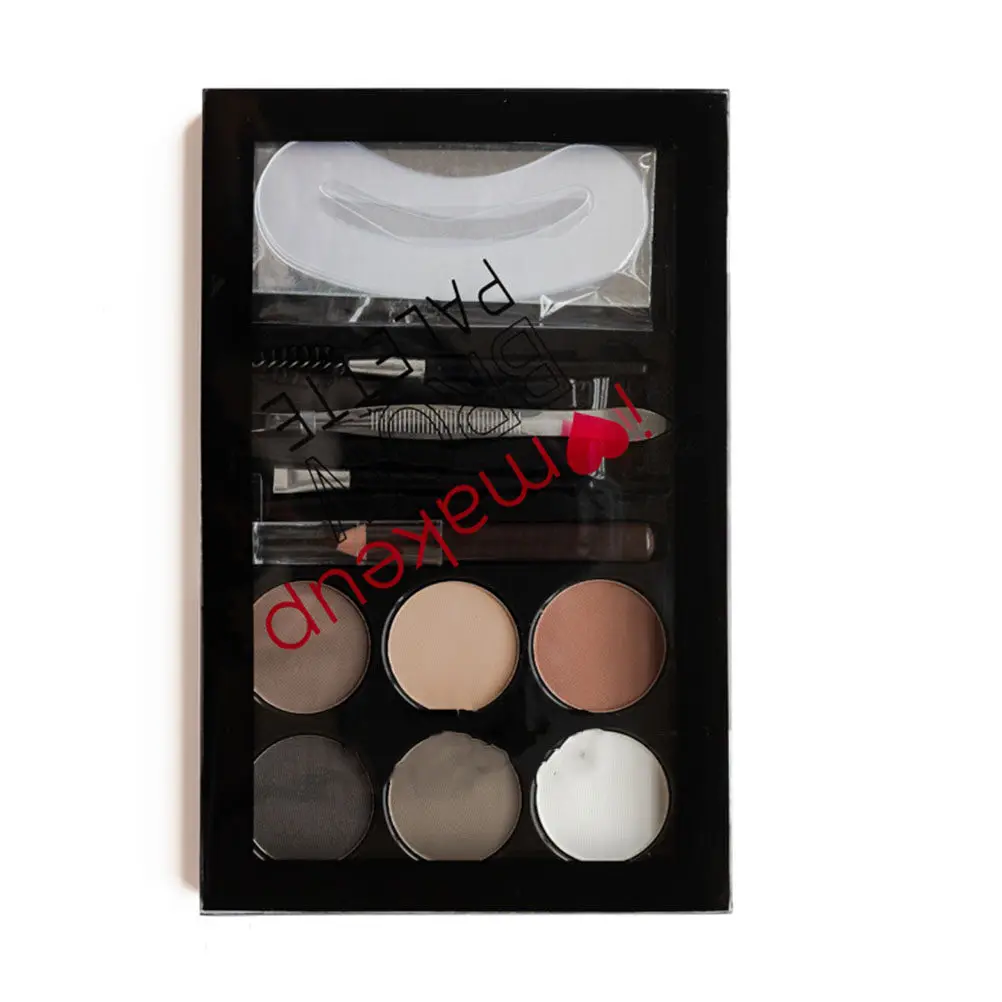 

Набор для макияжа бровей: пудра и кисть, натуральный эффект, компактный дизайн, портативный инструмент для женщин, двусторонний аппликатор