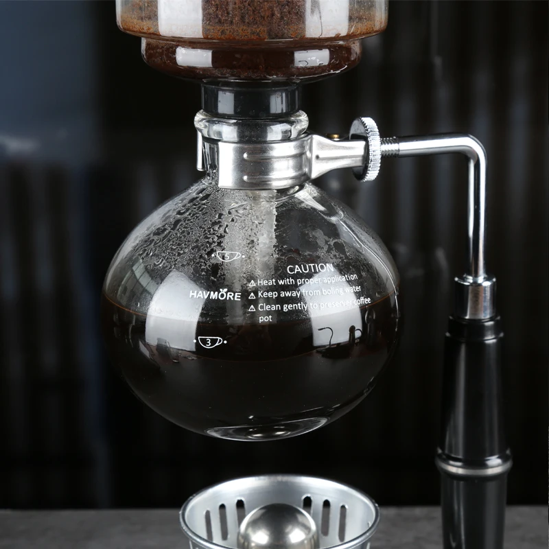 Home Kitchen Pour Over Heat Resistant Glass Syphon Coffee Maker 3/5 Cups Siphon Coffee Maker