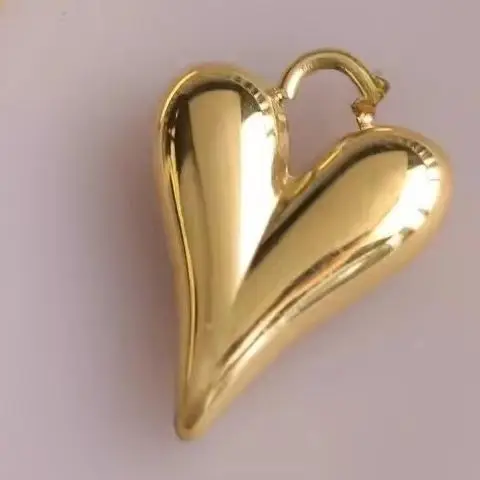 1pcs Titanium Steel Gold-plated Pointed Love Peach Heart Charms Pendant For Jewelry Making DIY Bracelet Accessories Findings