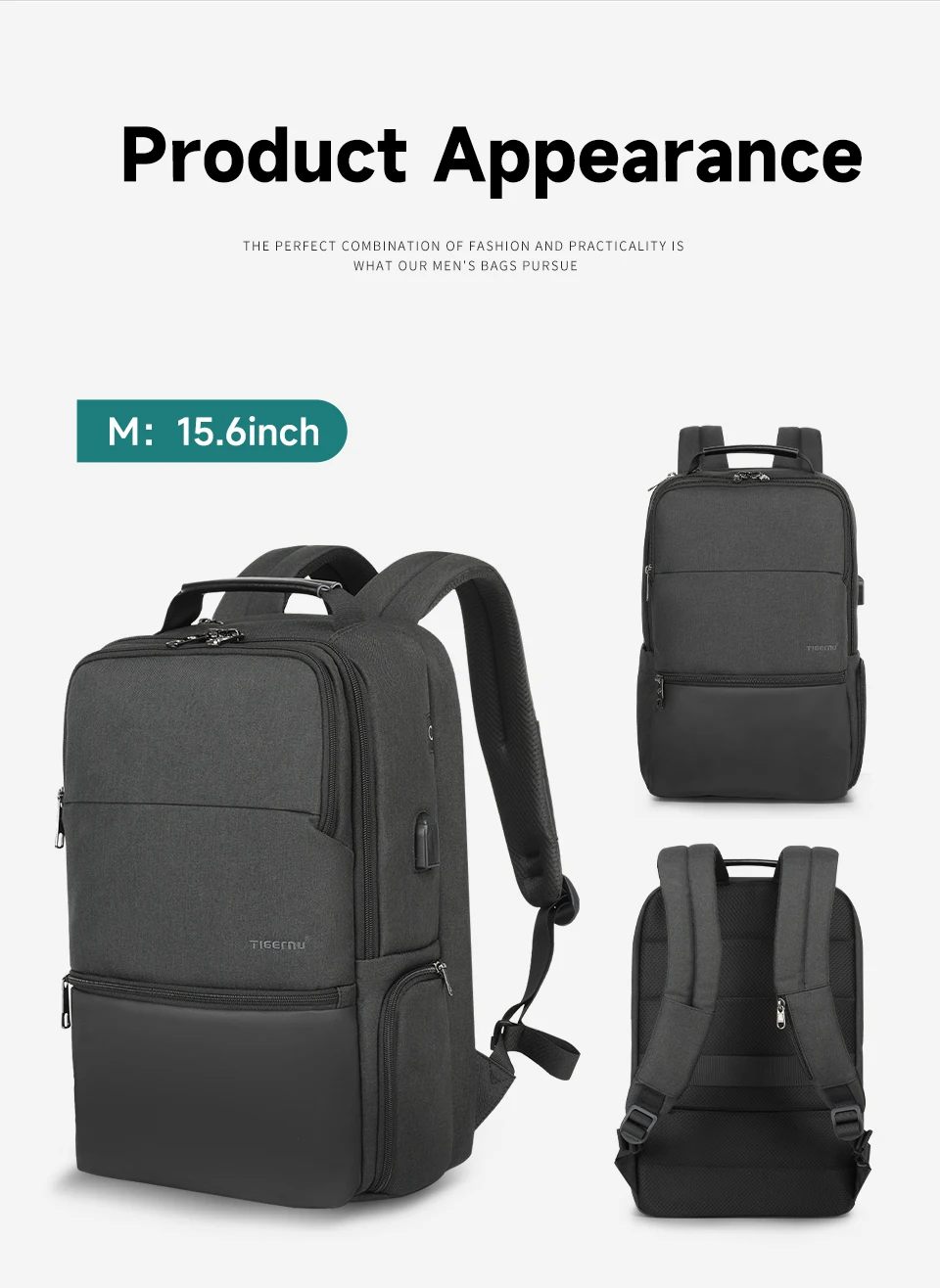 Tigernu Reise Rucksäcke Für Männer 15,6 17 19'' Laptop Rucksack Männlichen Business Rucksack Taschen Für Schule Rucksack Mochila Rucksack – Detail 17