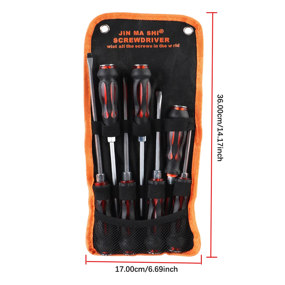 With Through hole Effective Magnetic Phillips Slotted Types Chrome Vanadium Steel 7pcs/set Tappped Screwdriver Set