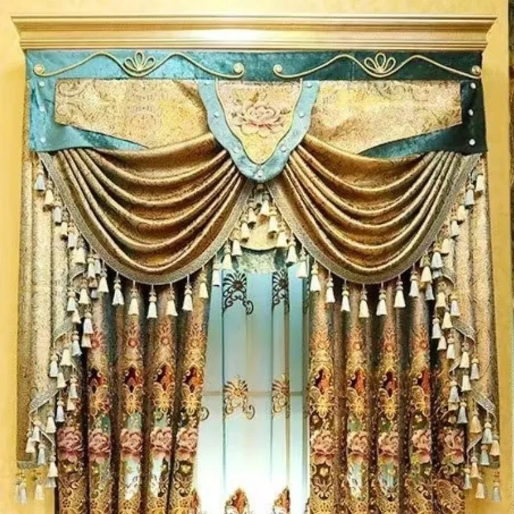 Products Embroidery Fabric Valance Rod Pocket Partition Kitchen Windows Vlance Lace Home Decoration