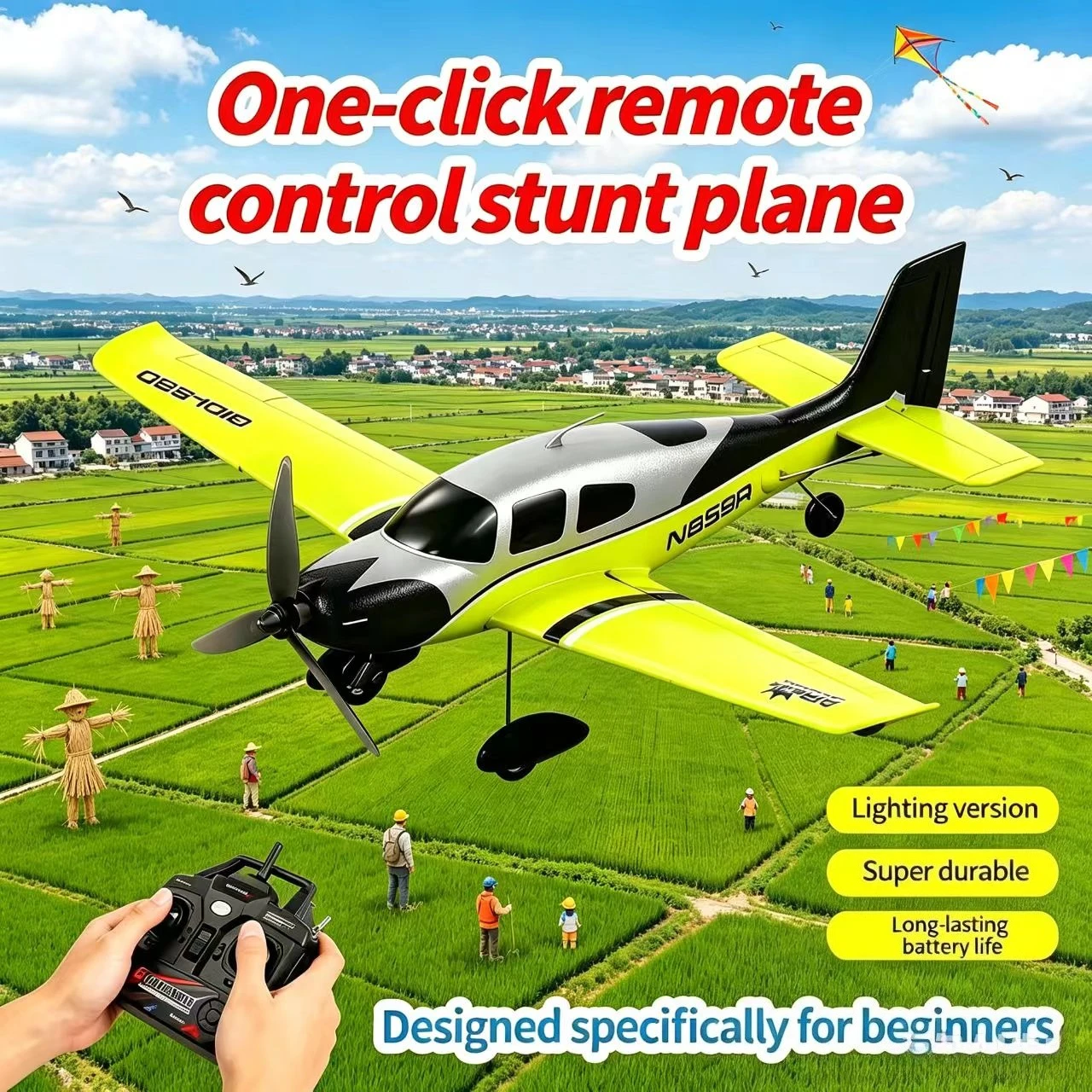 QIDI580 High Altitude Technology Remote Controlled Glider, 4-channel 2.4G remote contro,Boys' tl, brushless motor, birthday gift