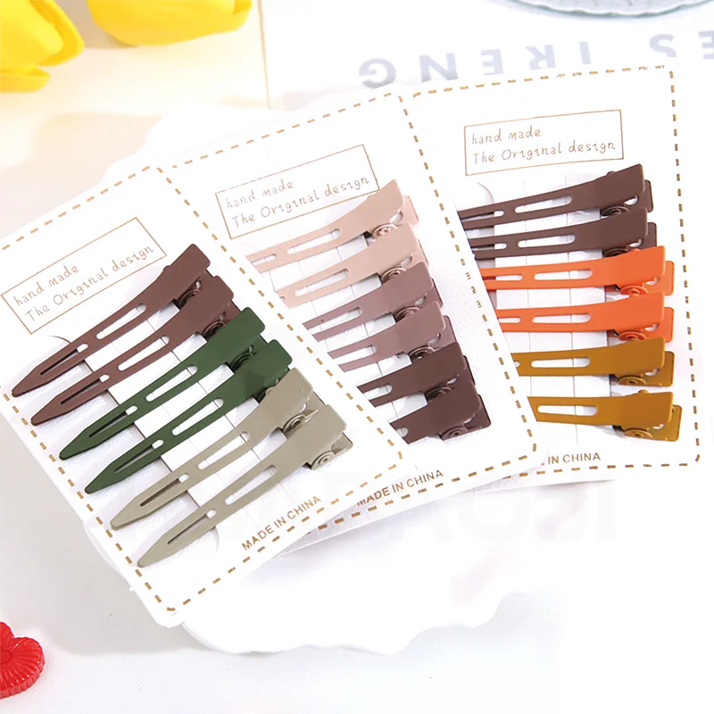 6Pcs Sweet Metal Hairpins Korean Style Makeup Hair Clips Set Women Styling Side Bangs Barrette