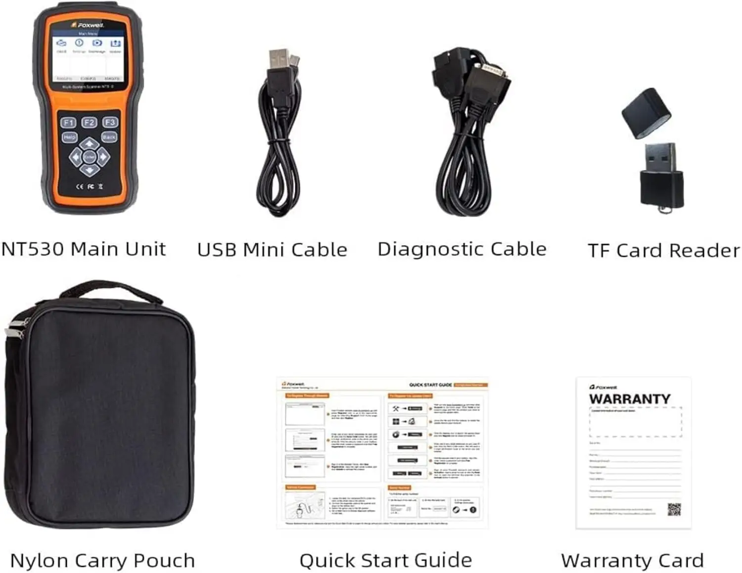 FOXWELL NT530 لشركة فولفو - الماسح الضوئي Obd2 لجميع الأنظمة، أداة تشخيص ثنائية الاتجاه مع ABS، SRS، TPMS، إعادة ضبط الزيت