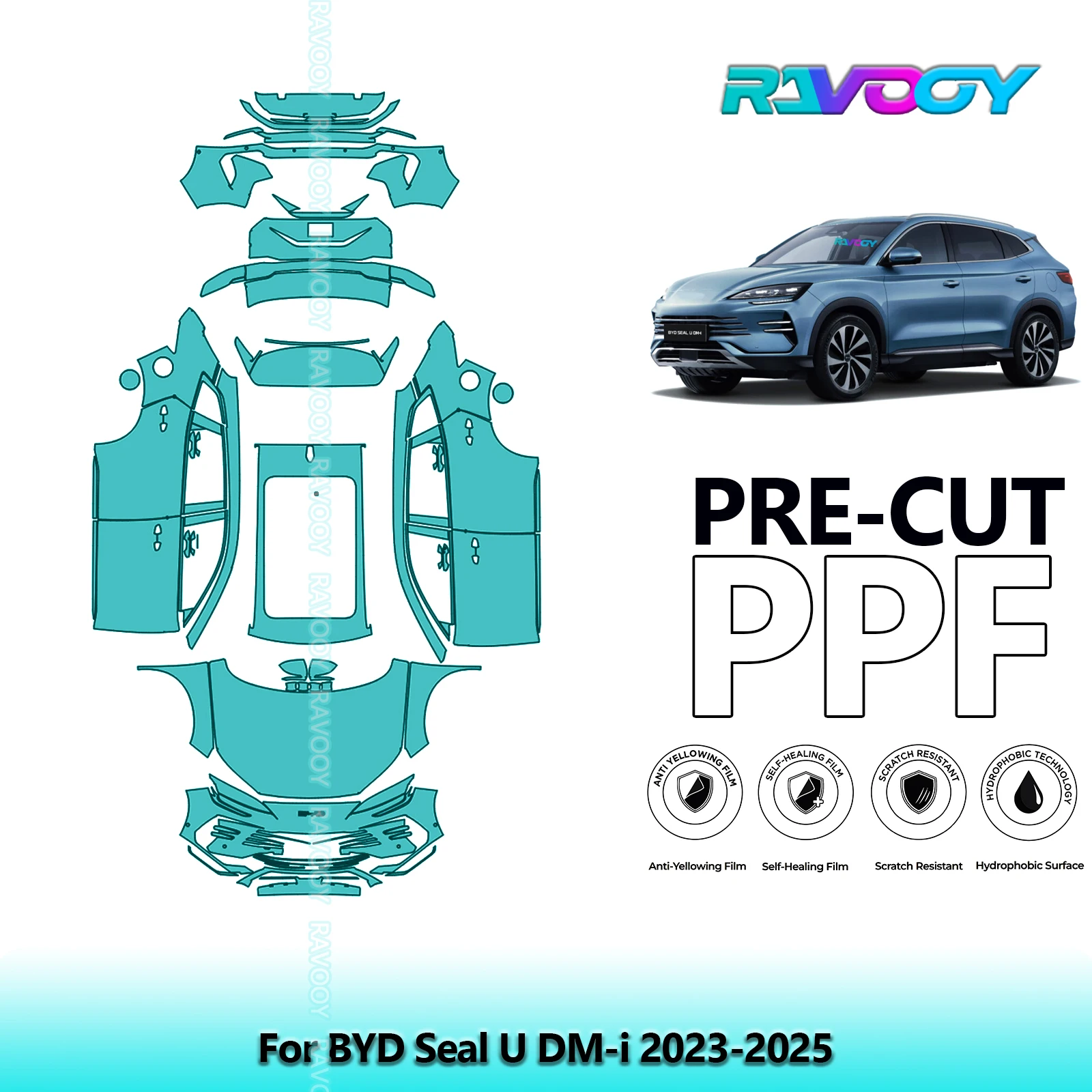 

Full Vehicle Clear Bra Precut PPF Paint Protection Film For BYD Seal U DM-i 2023-2025