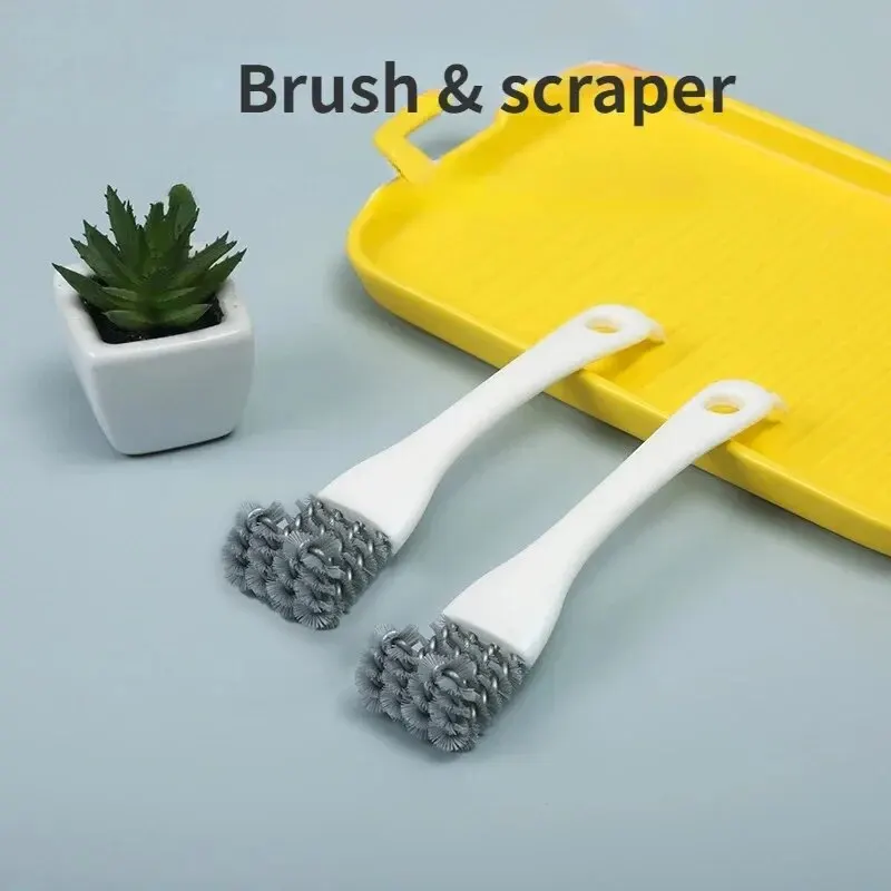 1pc BBQ Grill Barbecue Cleaning Brush Scraper Multifunctional Grill Net Oven Baking Tray Kitchen Gadget V-shaped Hooked Brush