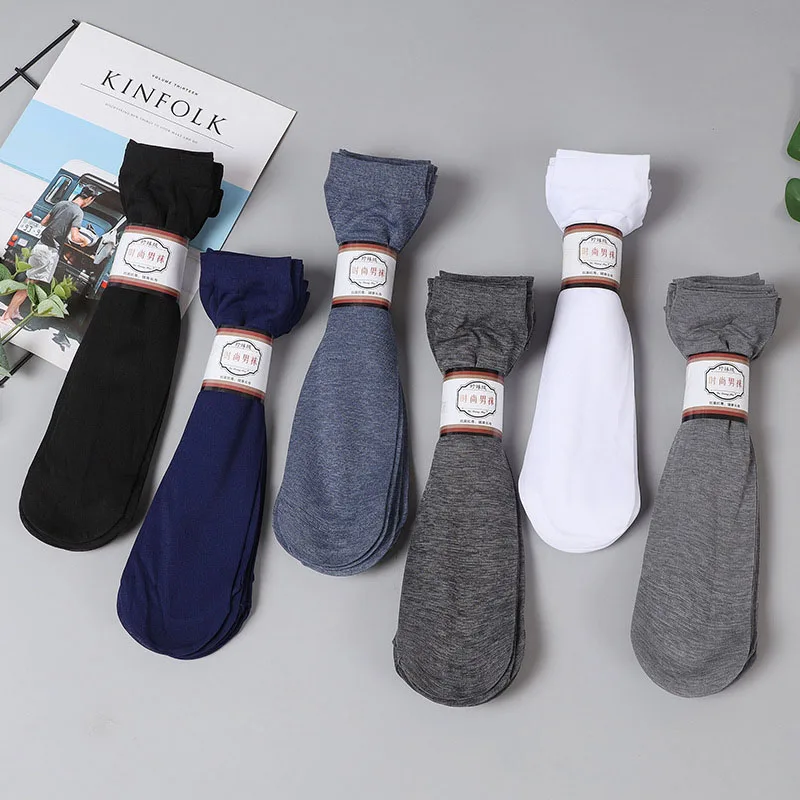 10 Pairs Summer Men Thin Stockings Business Casual Thin Breathable Comfortable And Durable Mercerized Cotton Mid Tube Socks