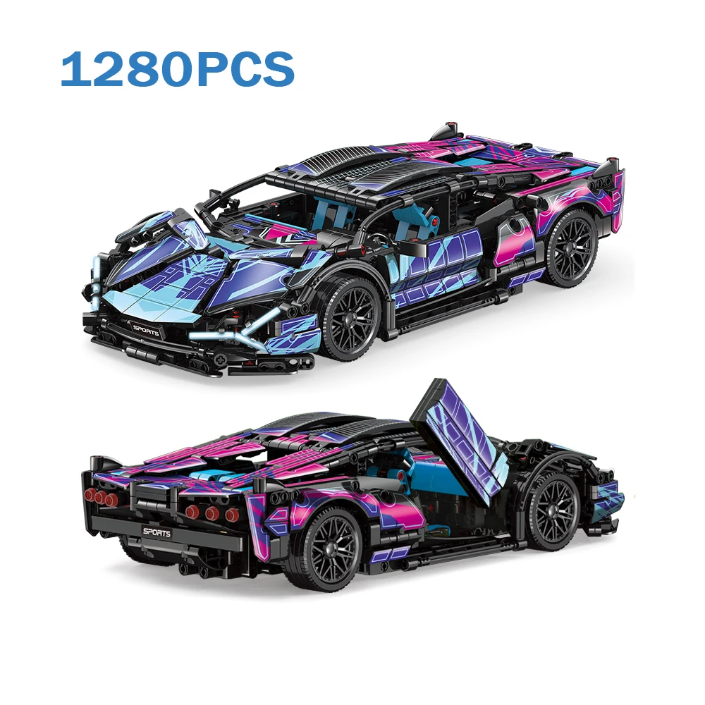 

MOC Technical 1:14 Cyberpunk Power Sport Car Building Blocks Bricks Speed Racing Supercar Sets Toys For Kids Models Gifts