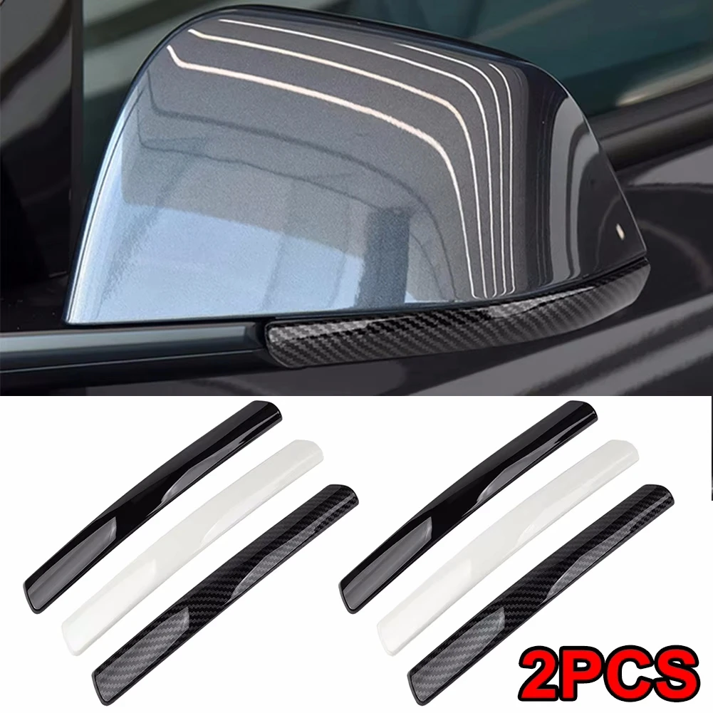 

For Tesla Model Y Juniper 2025 Model 3 Highland 2024 ABS Rearview Mirror Anti-collision Strips Trim Anti-scratch Sticker Cover