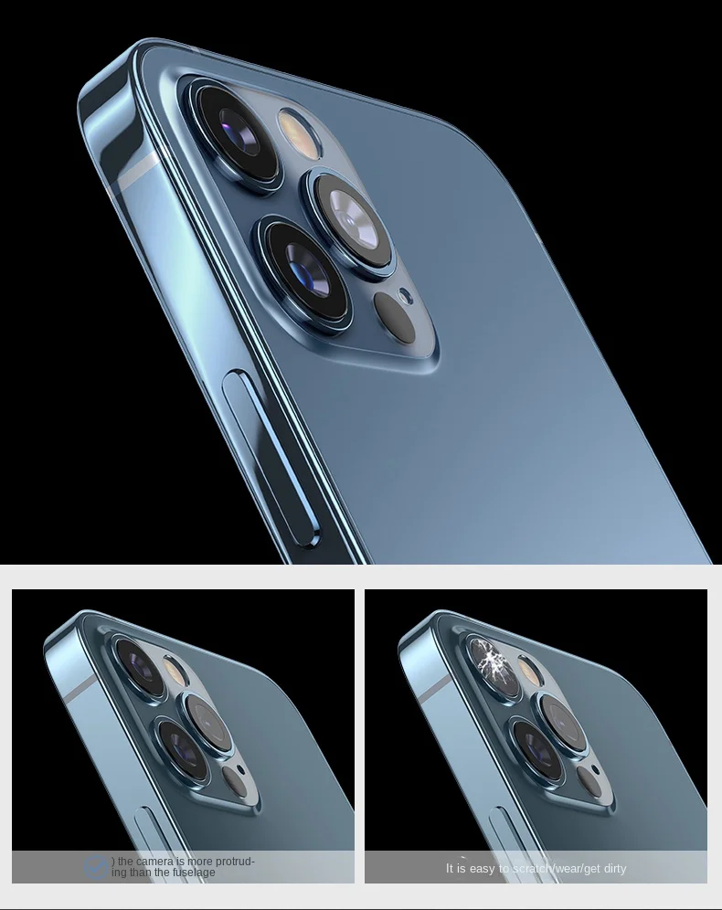 Kameraobjektiv-Schutzglas für iPhone 14 13 12 11 Pro Max Objektiv Metallringschutz auf iPhone 12 13 Mini 14Plus 14Pro Max Film – Detail 4