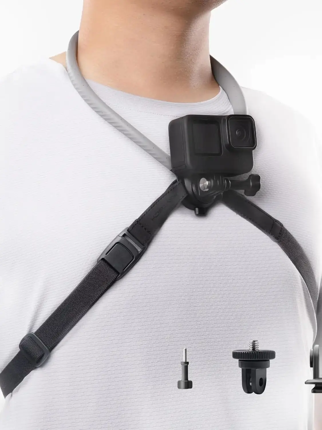 PGYTECH CapLock – to model. ™   Uchwyt na szyję do kamery sportowej z systemem szybkiego odłączania, pozwalający na nagrywanie wideo z perspektywy pierwszej osoby. — zdjęcie produktu 7