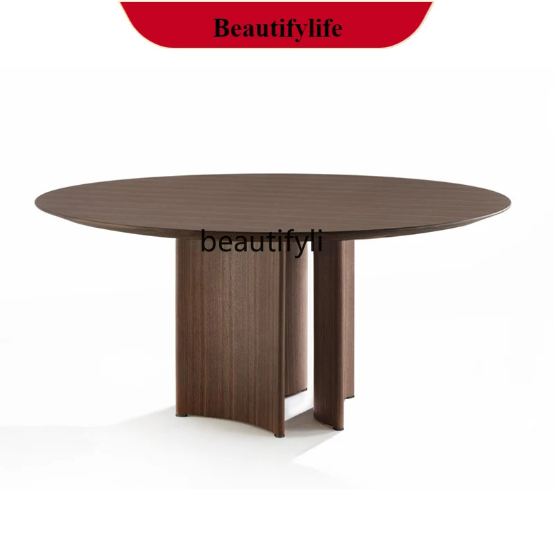 

Solid Wood round Table Household Restaurant Marble Table Silent Wind Glass Table G1218