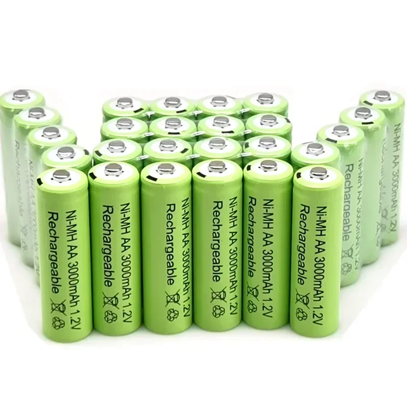 1.2V AA 3000mAh NiMH 1.2V Rechargeable Batteries Green Battery Garden Solar Lamp LED Flashlight Lantern Lamp Torch