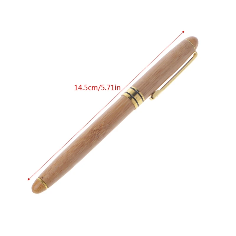 Y1UB 1PC Bamboo Fountain Pen Fine Nib Smooth Writing Ink Best Present Office Supply