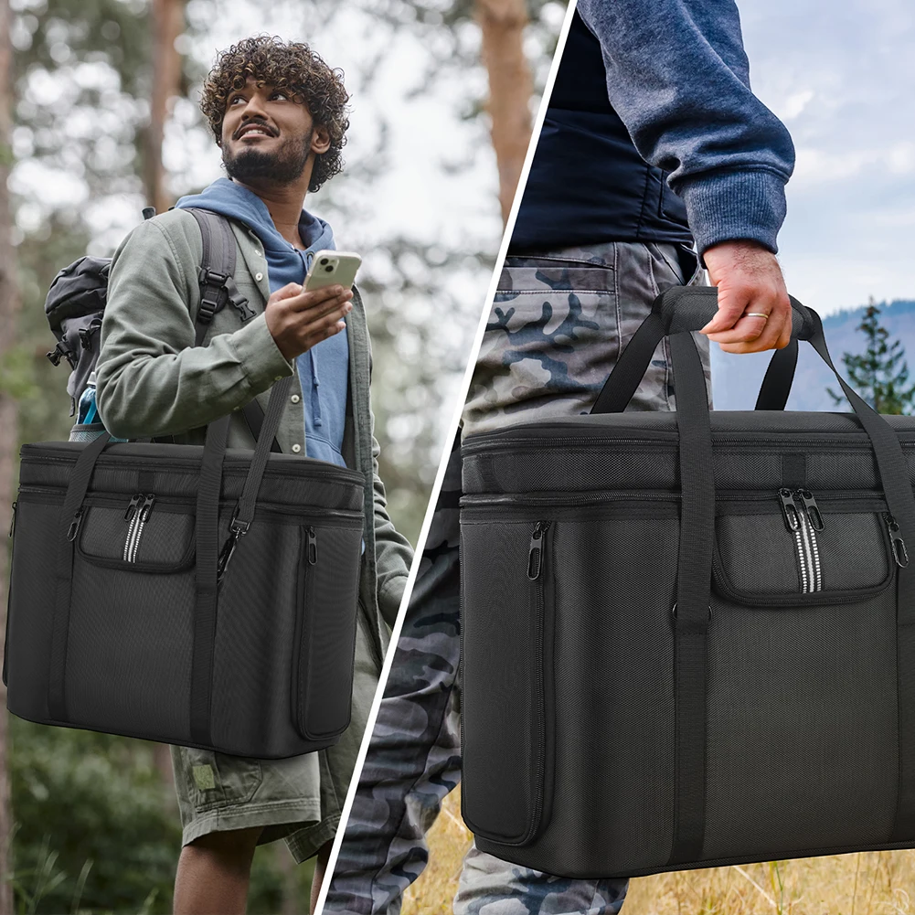 Carrying Case Storage Case Waterproof Protective Case  Anti-drop with Shoulder Strap & Handle for Ecoflow Delta 3 Plus
