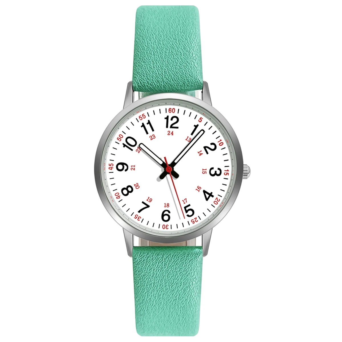 Casual Fashion Business Women Multicolor Leather Strap Student Quartz Watch
