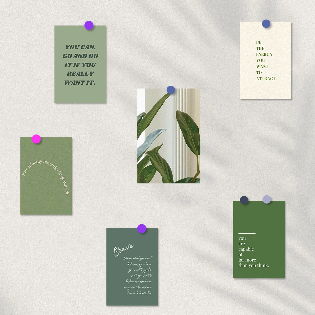 10PCS Green Little Fresh Cards Notebook Scrapbook Harajuku Aesthetic Living Room Art Motorcycle Laptop Bedroom Stickers