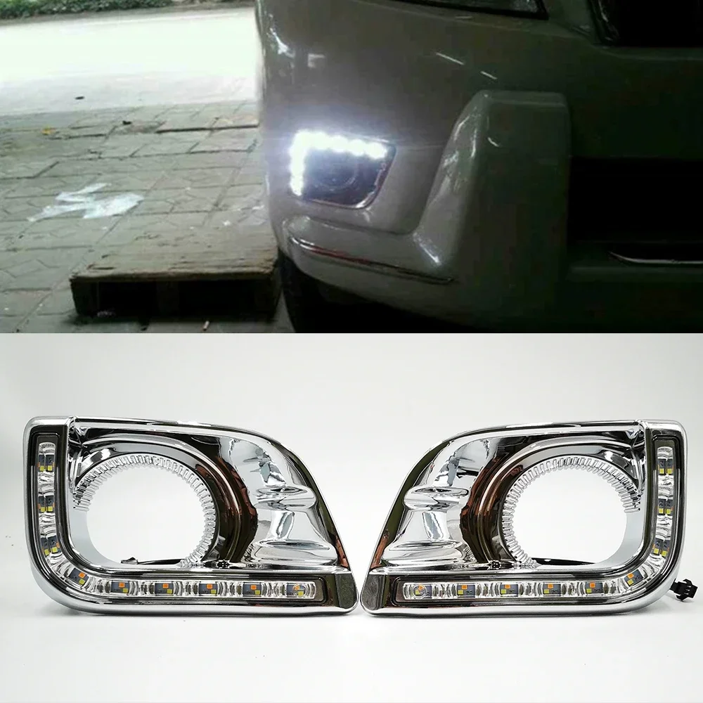 

New！ For Toyota Prado FJ150 LC150 Land Cruiser 2700/4000 2010 2011 2013 Car LED DRL Daytime Running Lights Fog Lamp turn signal