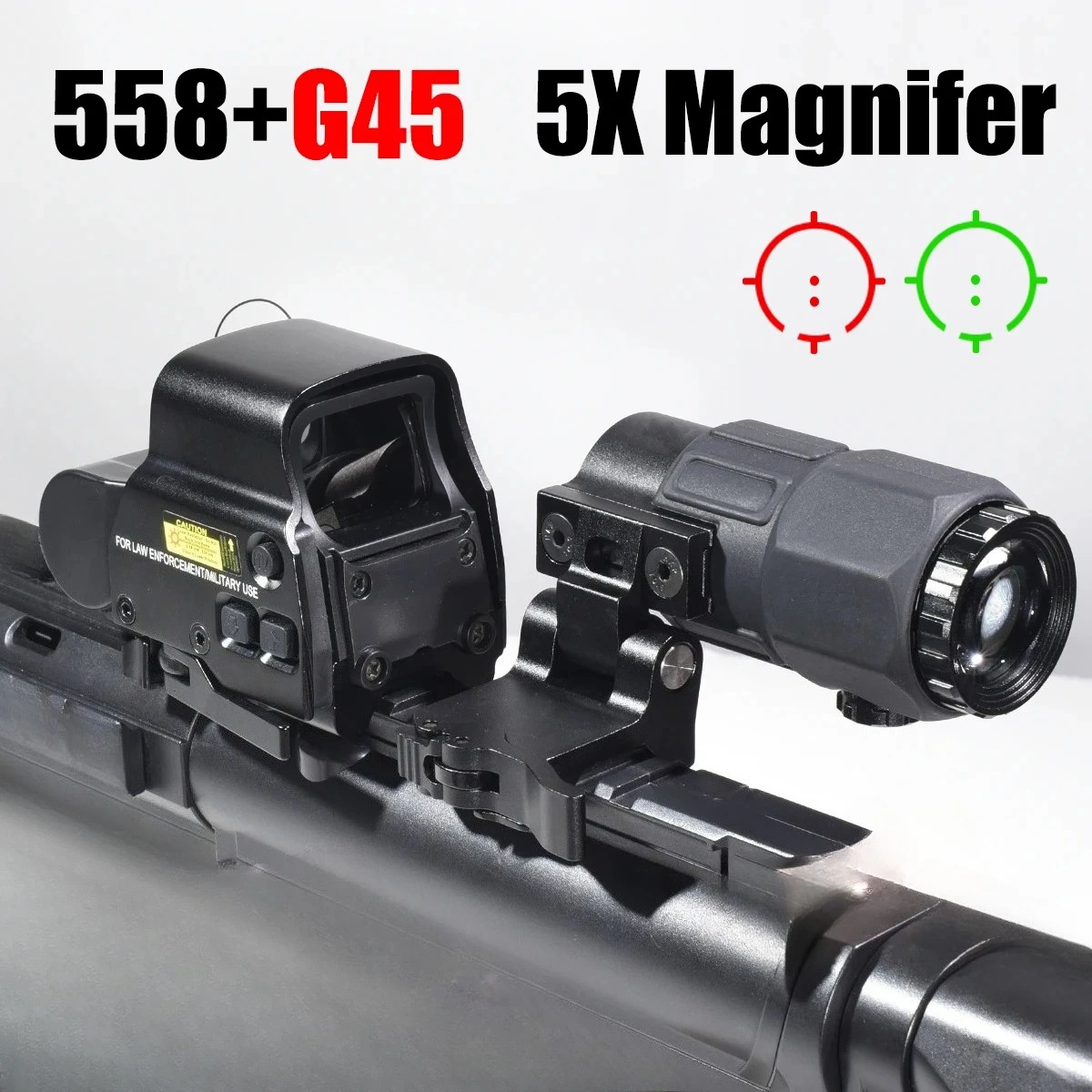 

558 Red Dot голограммный прицел G43 G45 лупа тактическая комбинированная с боковым быстросъемным креплением для охотничьих принадлежностей