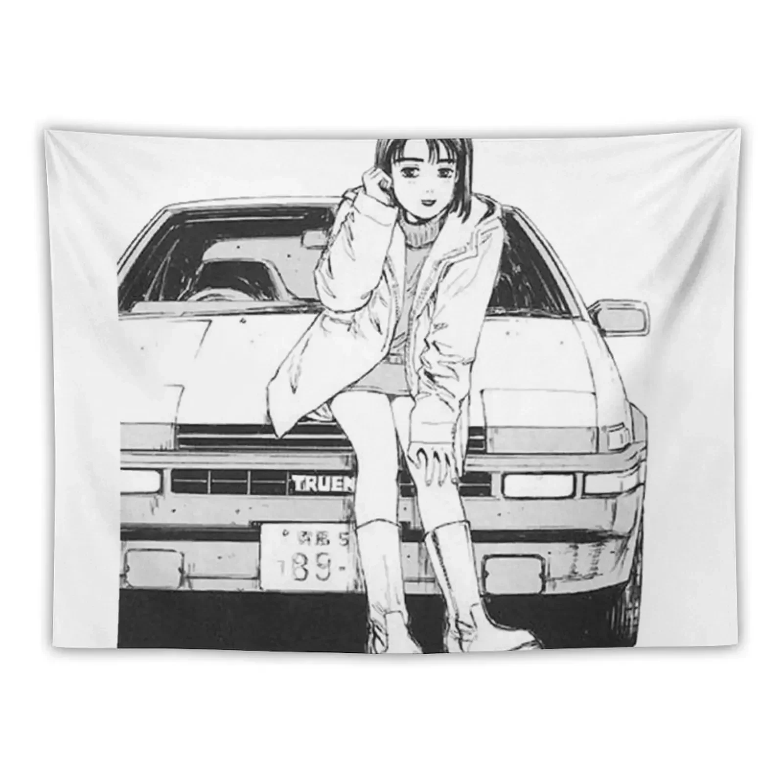 Initial D Natsuki Drift Touge Anime Eurobeat Tapestry Room Decorations Aesthetics Room Decor Korean Style Tapestry