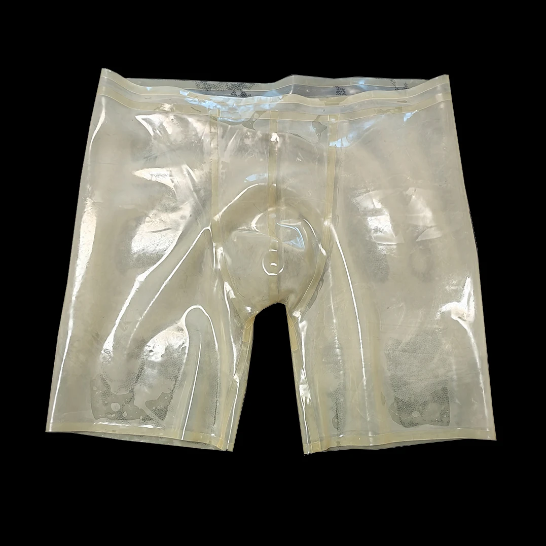 

Men's Sexy Transparent Latex Gummi Panties, Boxer Rubber Underpants, Handmade Shorts, RPM139