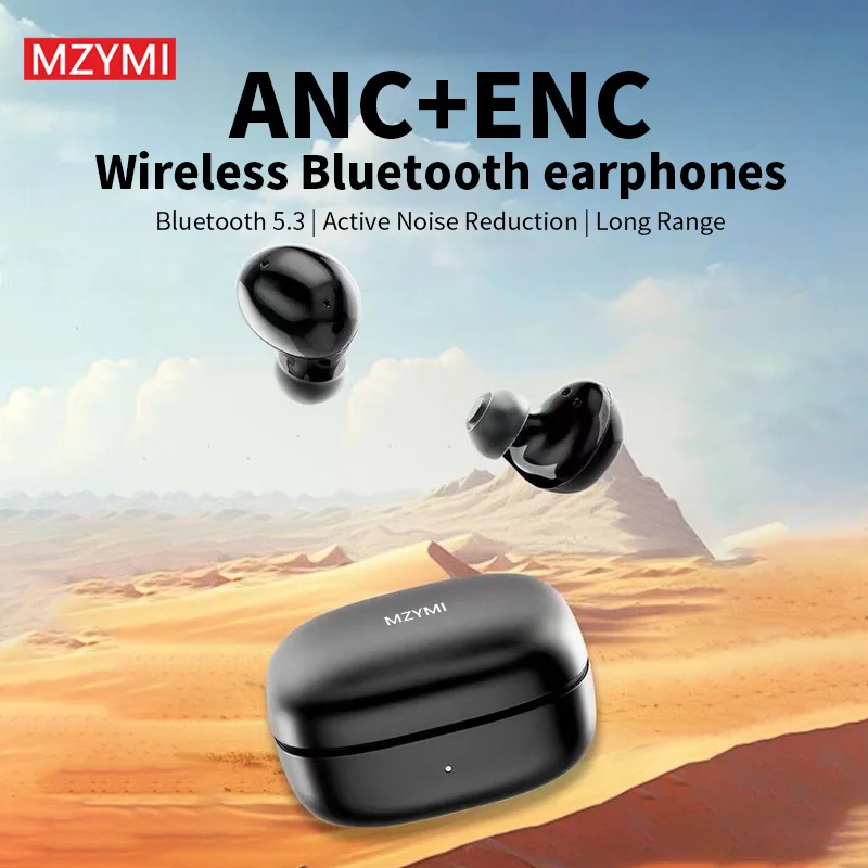 

MZYMI S07 TWS ANC +ENC Wireless Earbuds Bluetooth5.3 InEar Earphones Noise Cancelling Stereo Sport Headet With MIc