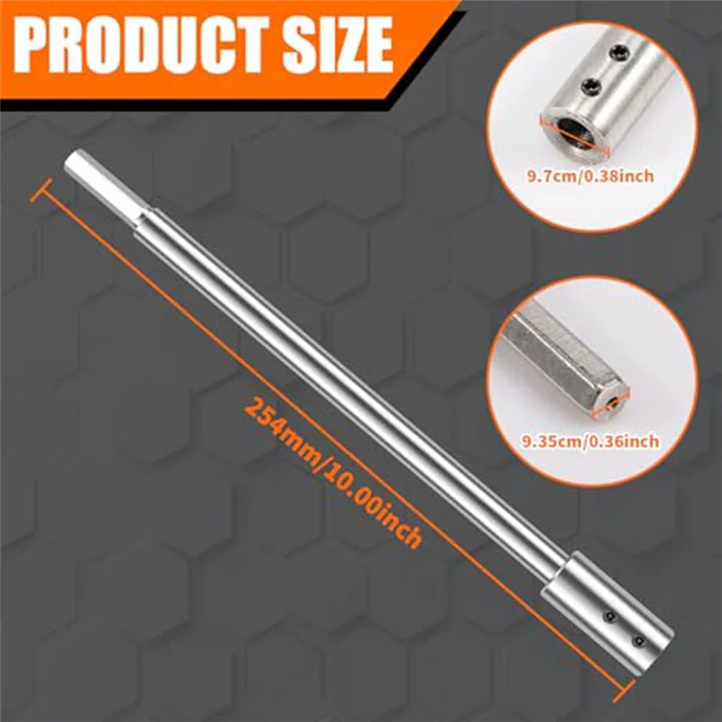 A11E-Forstner Bit Extension For 3/8Inch Round Shank, High-Carbon Steel Wood Spade Drill Bit Extender