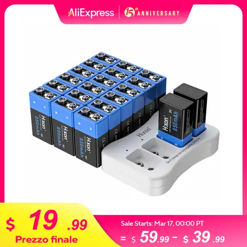 6f22 850mAh 9v Lithium Rechargeable Battery 9V Multimeter Lithium Microphone Metal Detector Cable Remote,Smoke Detector，craft