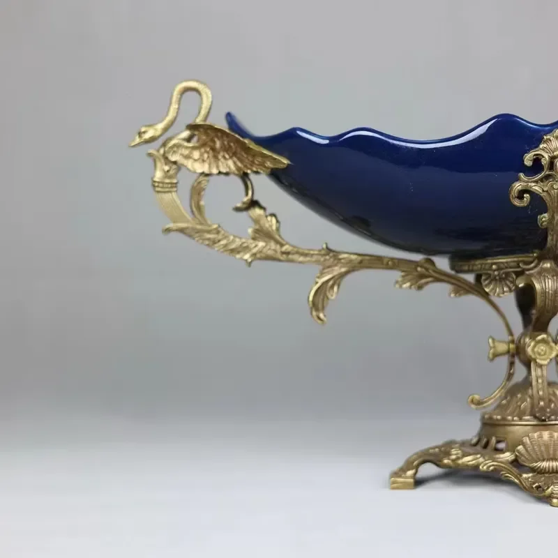 European Style Copper Inlaid Ceramic Vase Jingdezhen Antique Porcelain Vase Decoration Classical Vase Collection