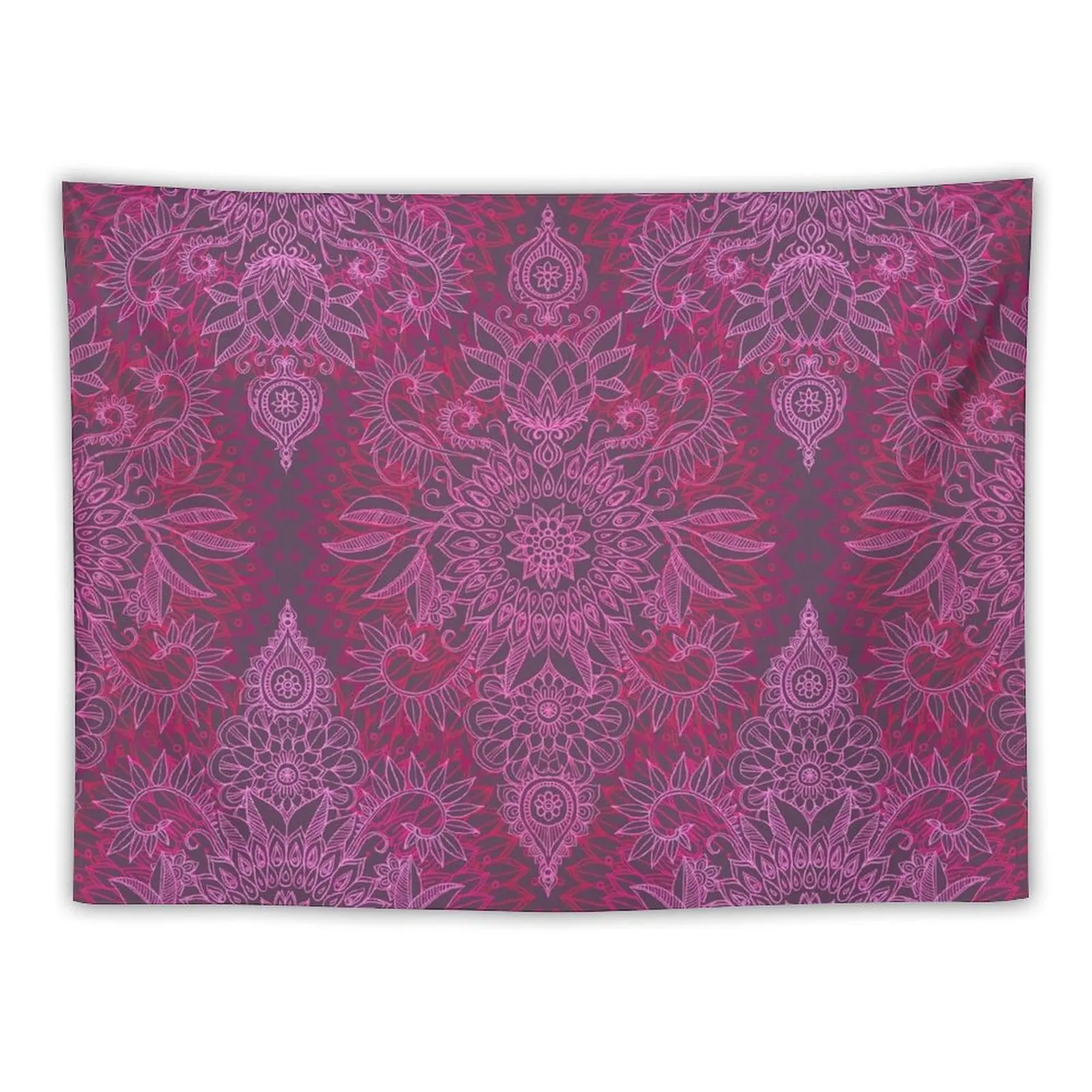 Magenta, Pink & Coral Protea Doodle Pattern Tapestry Anime Decor Decorations For Your Bedroom House Decor Tapestry