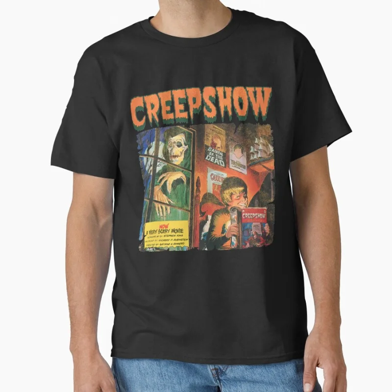 

CREEPSHOW A VERY SCARY MOVIE 80s vintage old B movie retro tv shows Horror zombies Scary halloween gift T-shirt Large size Tops