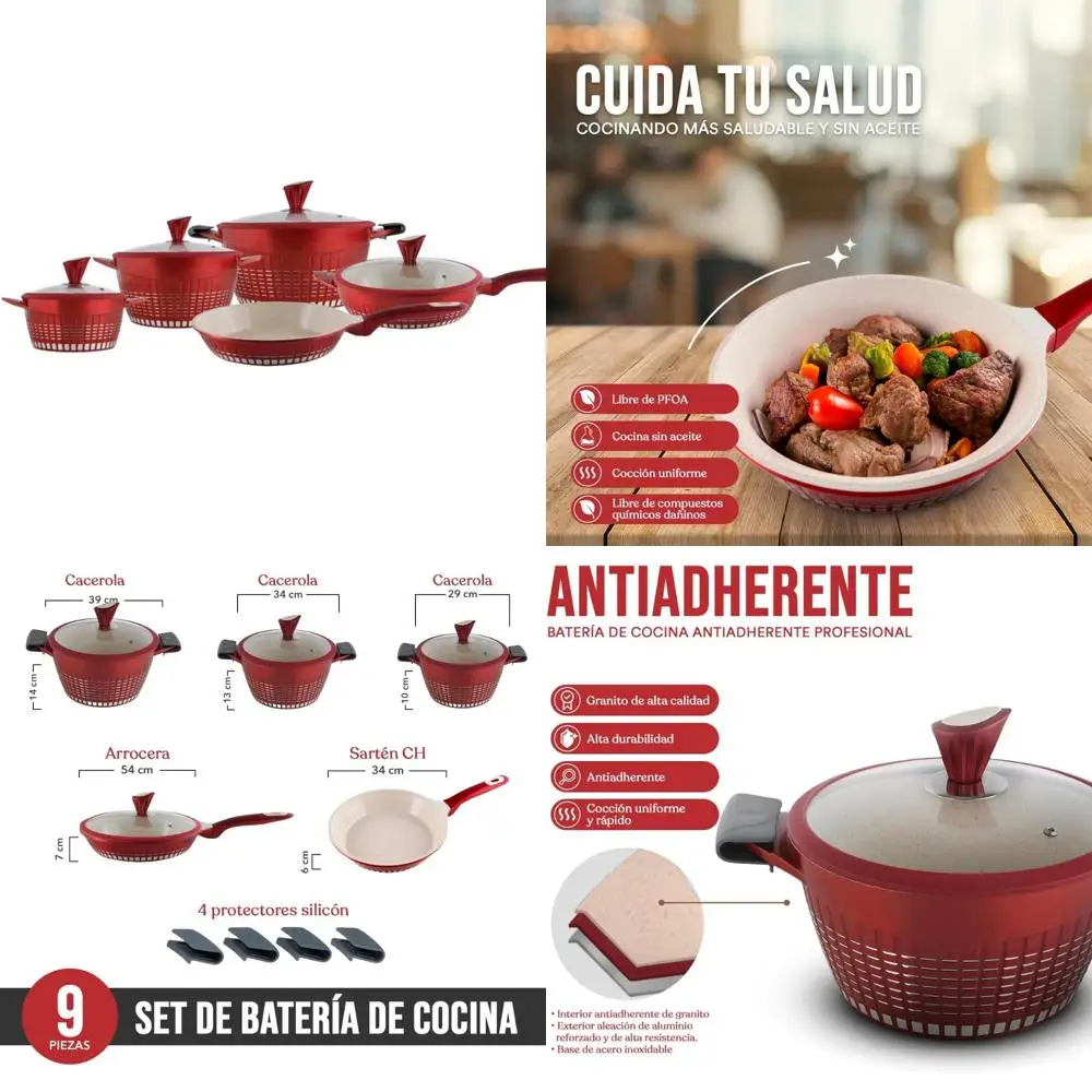 

Red Marble 13-Piece Non-Stick Cookware Set with Kochstelle Technology