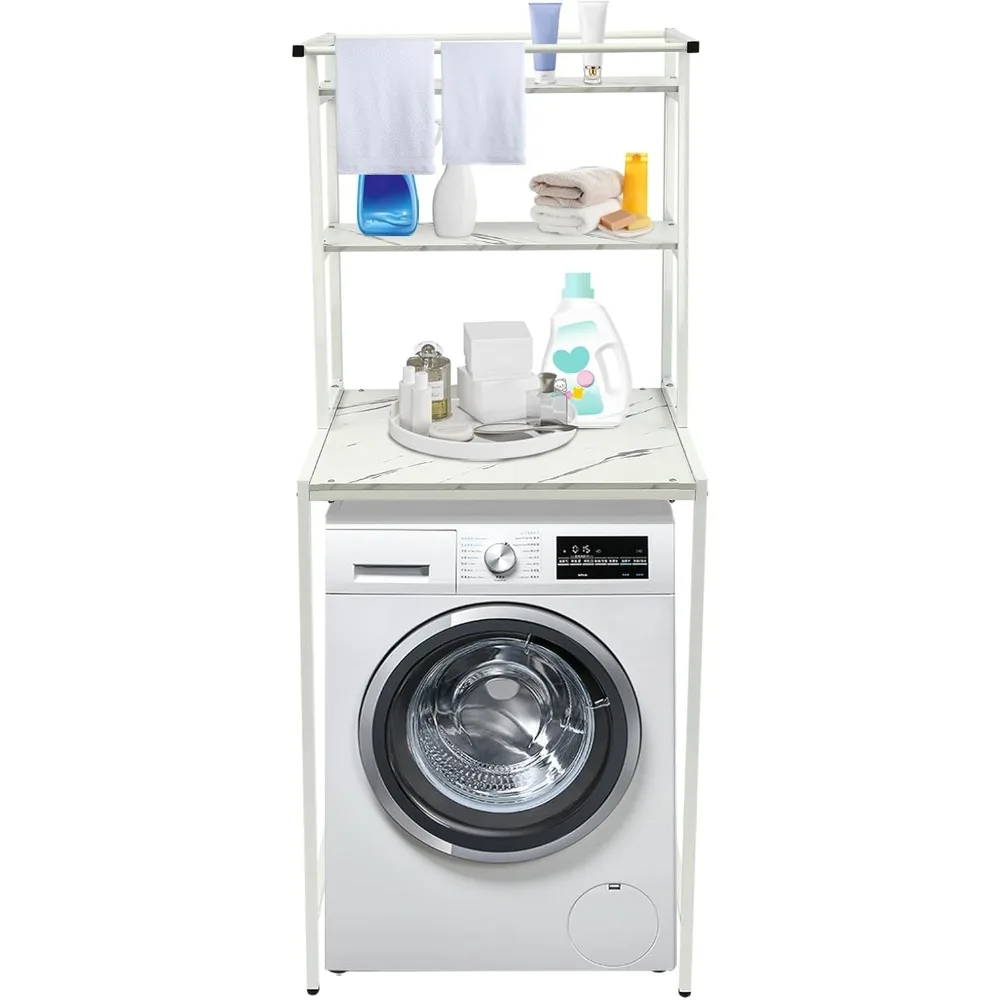 

3-Tier Washer and Dryer Storage Rack - Standing Shelf Organizer for Laundry Room, Bathroom, Bedroom, or Balcony; Ideal for Towel