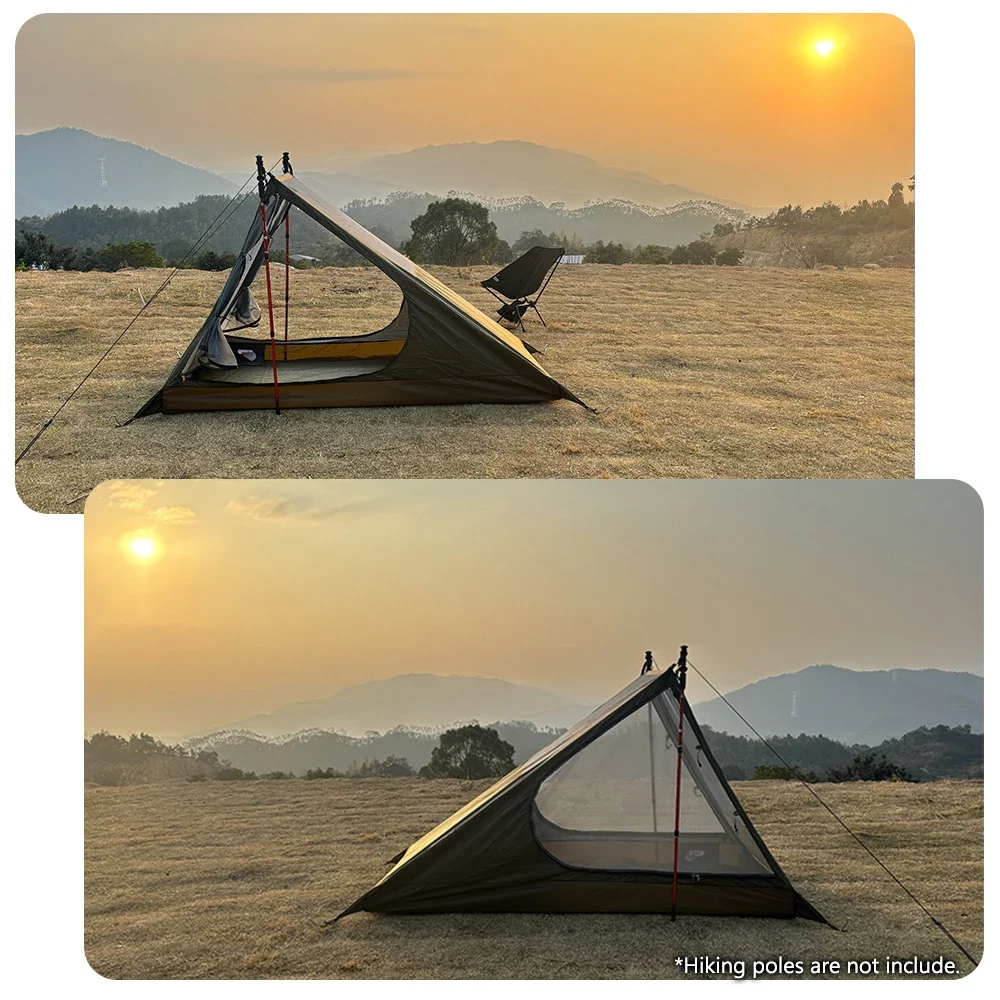 

2025 Airy Mesh Tent Outdoor Camping Mosquito-proof Single Hiking Tent Lightweight Inner Pole-free Tent Backpacking 1 Person Gift