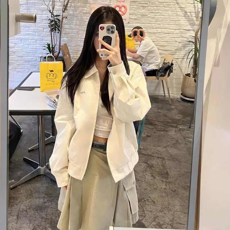 

Двустороннее универсальное пальто в клетку в американском стиле ретро для женщин, свободная повседневная рабочая одежда, куртка, топ