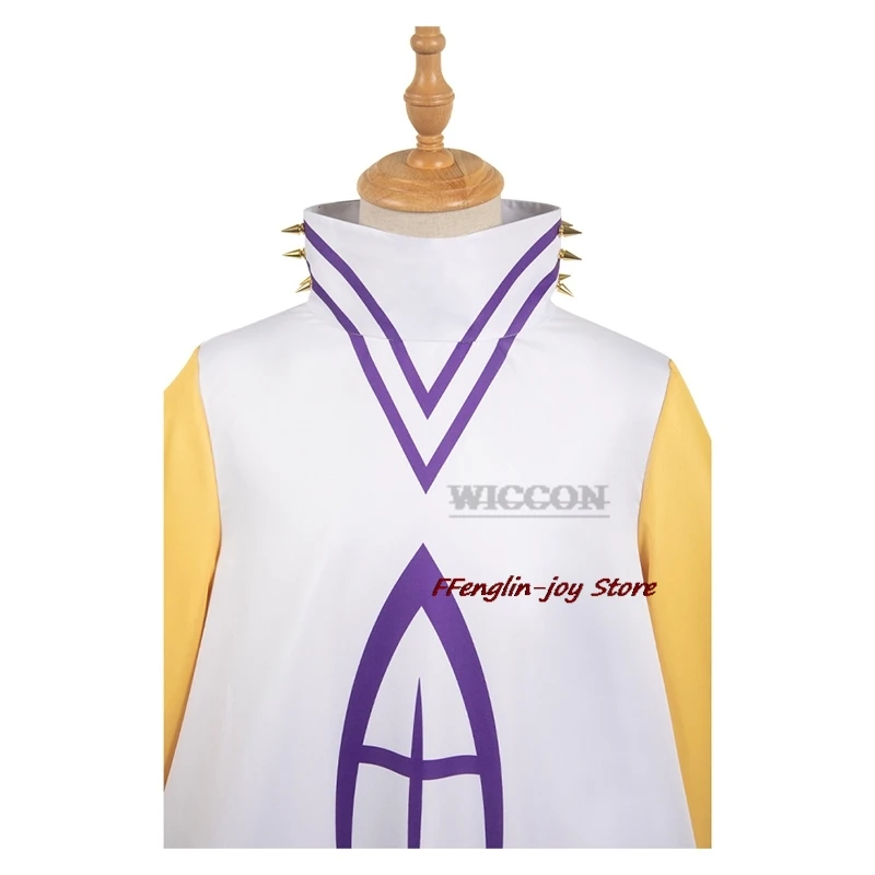 

Hazbin Adam Cosplay Anime Hotel Soft Clothes Cosplay Costume White yellow purple Suit cos Halloween Party Adult Men Costume