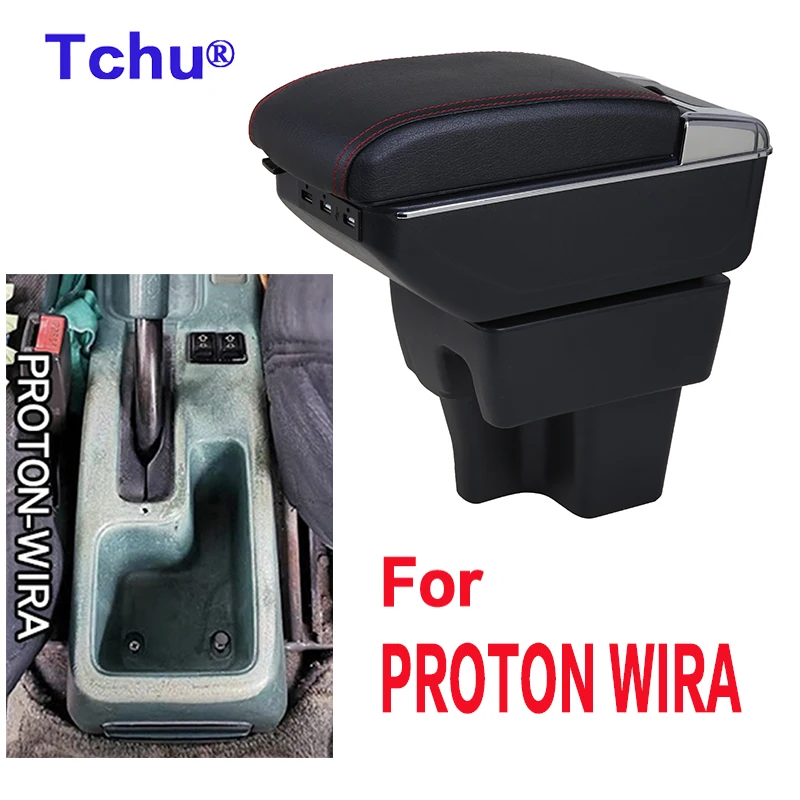 For PROTON WIRA armrest box For Proton wira center car storage box water cup holder ashtray USB car interior retrofit parts