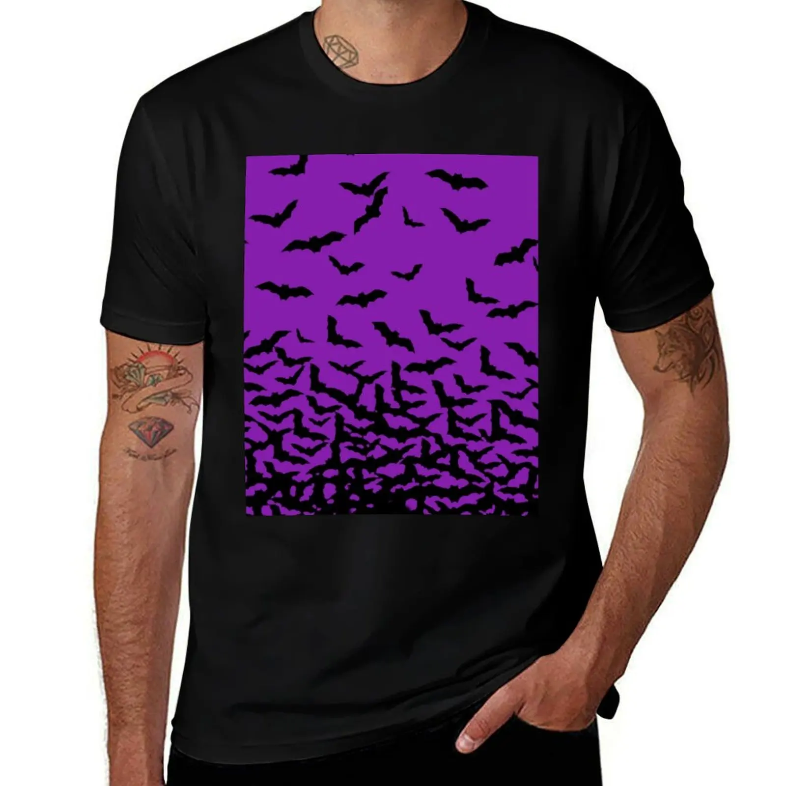 

Purple Bats T-Shirt new edition Short sleeve tee basketball graphic tees men clothings