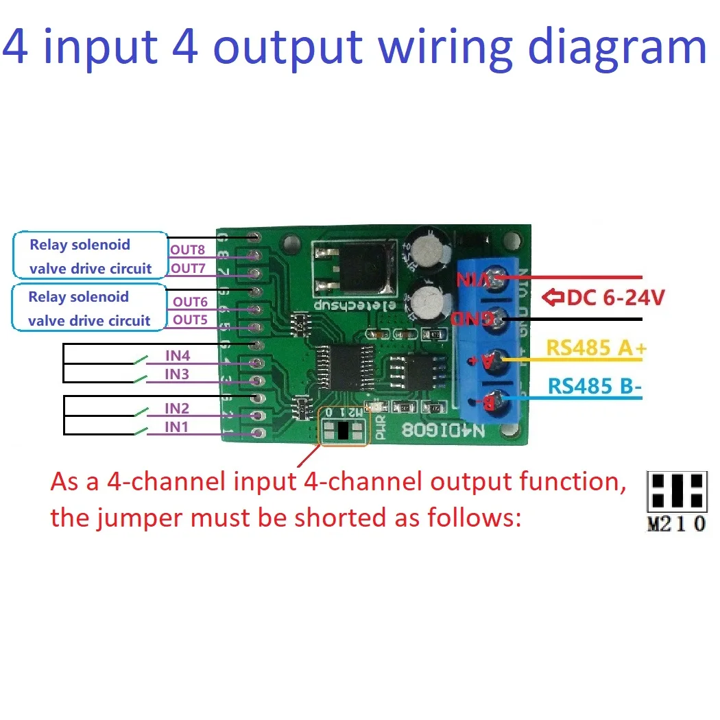 8CH Input/Output UART Modbus RTU Controller PLC Expansion Module For Arduino UNO MEGA NANO STM32 AVR PIC RS485